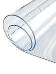 KINEVORTEX Clear Table Protector 100x200x0.2cm PVC Tablecloth Plastic Tablecover Wipeable Heat Resistant Transparent Table Protector for Dining Room Tables,Coffee Tables