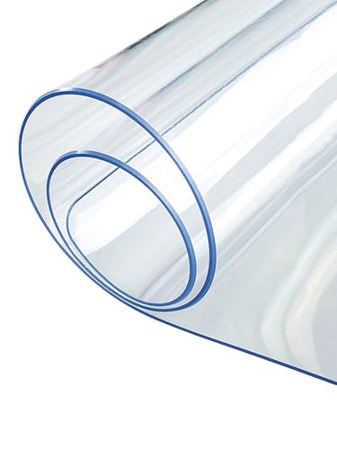 Clear Table Protector 100x200x0.2cm PVC Tablecloth Plastic Tablecover Wipeable Heat Resistant Transparent Table Protector for Dining Room Tables,Coffee Tables