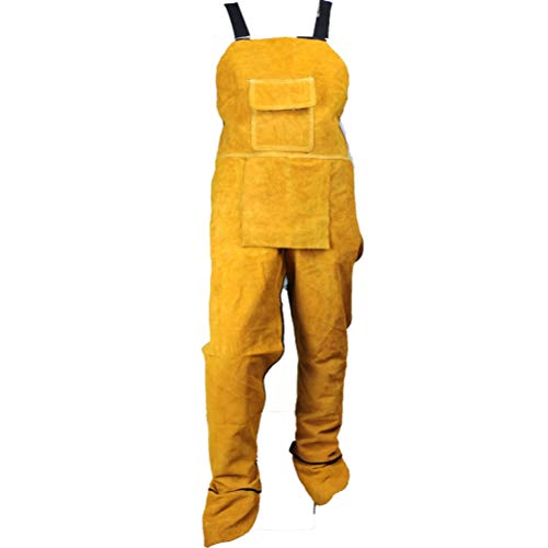 shenruifa Professional Welding Apron Leather Welder Clothes Carpenter Blacksmith Garden Worker Britches Trousers Cloths (yellow)