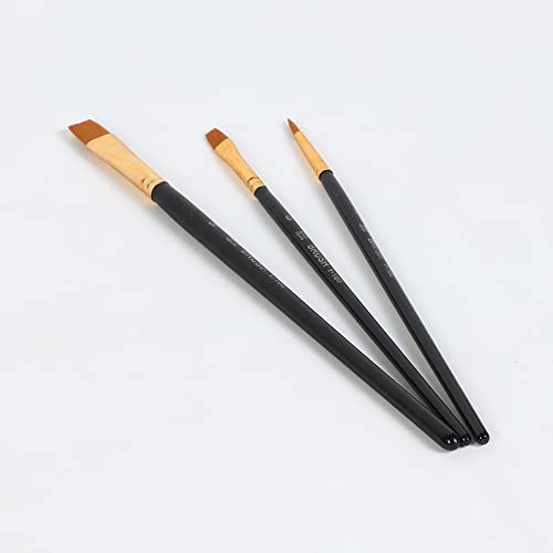 Image of 3 Artist Paint Brushes for Watercolor, Acrylic & Mixed-Media : Artists Round, Flat and Filbert Paintbrushes for Kids & Beginners