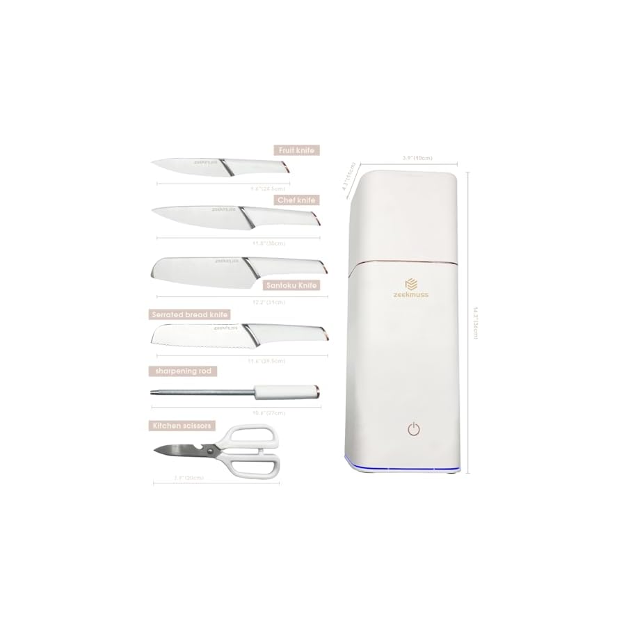 Knife-Set-Knife-Sets-for-Kitchen-with-Block-6-Piece-Stainless-Steel-Block-Knife-Set-with-Sharpener-Kitchen-Scissors-Smart-Knife-Holder-Keep-Clean-and-Dry-Kitchen-Home-Gift-White ZEEKMUSS Knife Set Knife Sets for Kitchen with Block 6-Piece Stainless Steel Block Knife Set with Sharpener Kitchen Scissors Smart Knife Holder Keep Clean and Dry Kitchen Home Gift (White)
