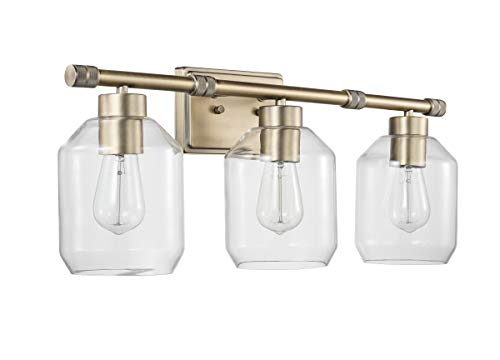 Amazon Brand â Stone & Beam Modern Steel-Framed 5-Piece Vanity Wall Sconce Light with Bathroom Hardware Set, 10.99