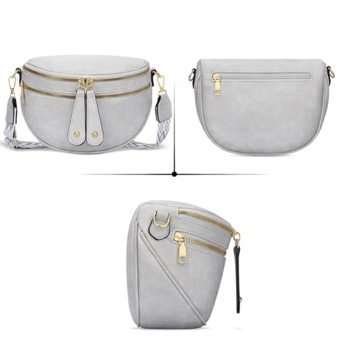 Image of KKXIU Crossbody Sling Bag for Women Trendy Fanny Pack Vegan Leather Chest Bag | Trendy