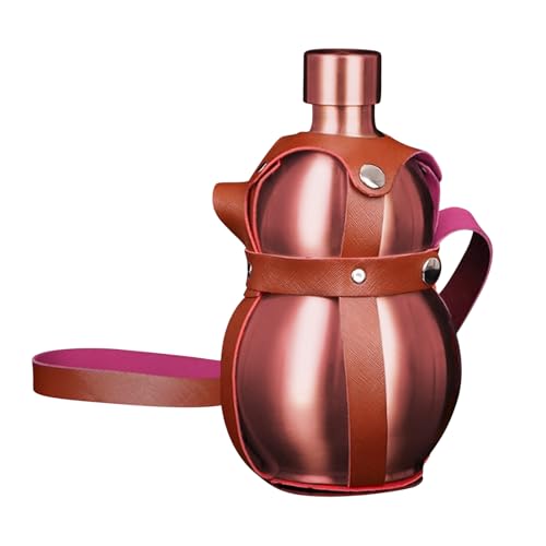 Metal Gourd Water Bottle – 1.5L Stainless Steel Flask, Portable Drinking Container | Travel-Friendly Gourd Bottle with Carry Strap for Juice, Milk, Fitness, Gym, Cycling, Picnic, Hiking, School, Offic