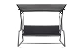 Setgarden Hollywoodschaukel Auflage, 7 cm dick, Sitz- und Rückenpolster, Abnehmbarer Bezug, Wendbar, Garten Polster Set (Anthrazit, 170x50x50cm)