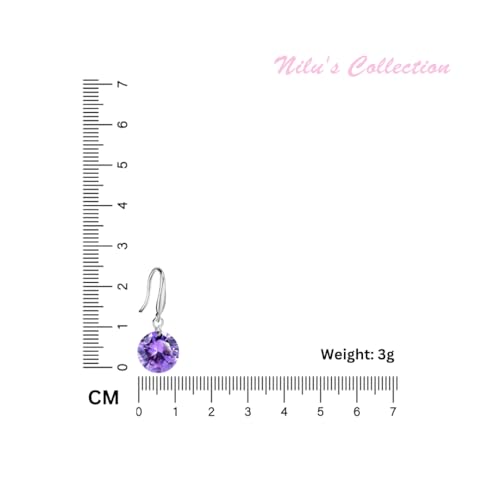 Image of Nilu's Collection Enchanting Light Weight Cubic Zircon Crystal Drop Earrings for Women and Girls, for Daily Use, Office Use
