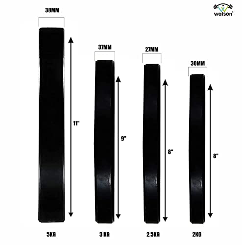 WATSON gym rubber plates, 20Kg(5Kgx4) Rubber Dumbbell Plate, 25mm for Home, Professional Exercise, Gym Weight Plates, home gym equipments for men