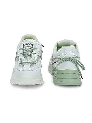 KNOOS Stylish Trendy Lightweight Canvas Casual High Top Sneaker Shoes For Women's & Girls| Sneakers| White UK
