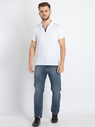 Image of Status Quo Men's Polo T-Shirt | Rich Cotton Blend | Slim Fit | All Day Comfort | Contrast Inner Placket | Polo Collar