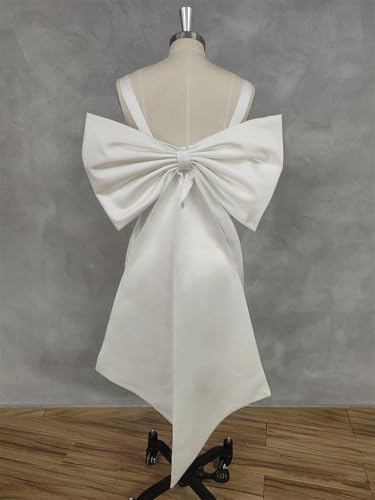 Detachable Bow for Wedding Dresses Big Satin Separate Bridal Cape for Prom Dress Long Double Knot Accessories3