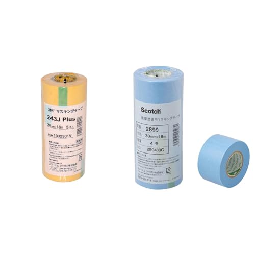 �y�Z�b�g�����z3M �}�X�L���O�e�[�v 243J Plus 24mm×18M 5���p�b�N (243J 24) + �X�R�b�` �h�� �}�X�L���O�e�[�v 2899 30mm×18m 4�� 2899 30X18