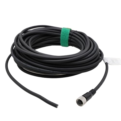 HangTon Sensor Encoder Actuator M12 A Coded 4 pin Female Shield Cable to Open Wire for Industrial Automation, Device Network DeviceNet, CANopen, IO Link, Profibus 10m
