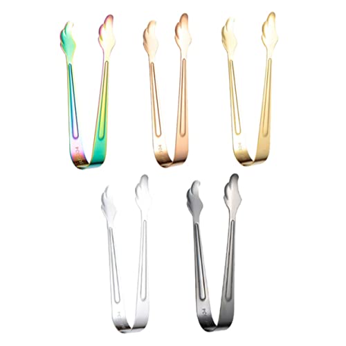 Unomor 304 Stainless Steel Tongs Sugar Ice Cube Lemon Slice Cookie Marshmallow Serving Tongs