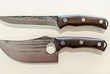 OmniMarket Juego Cuchillos Cocina – Cuchillo Deshuesador y Cleaver Forjados a Mano en Acero Carbono – Mangos de Ébano Ergonómicos – Corte Preciso y Durabilidad Profesional