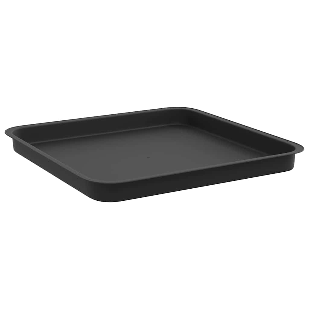 Quadratisches Blumentablett 6er Set Schwarz 36 x 36 x 2,5 cm langlebig wetterfest für Balkon Garten Terrasse Indoor Outdoor Pflanzenpflege