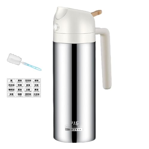 Mister - Pulverizador de aceite y dispensador 2 en 1, pulverizador de aceite, botella de aceite de oliva, accesorios de cocina de acero inoxidable para control de porciones, hornear, cocinar