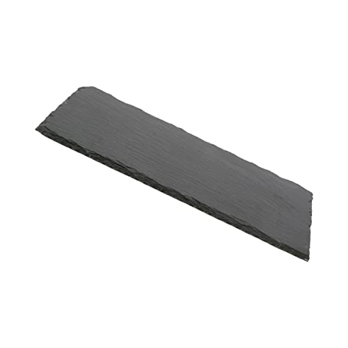 Etrexonline Tablas de Pizarra Premium | Platos de Piedra Negra para Aperitivos | Bandejas de Sushi y Tapas | Estilo Moderno | Resistente al Desgaste| Ideal para cualquier Evento | 11x30x0.6cm