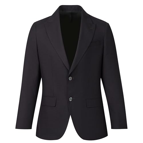 Classic Men's Two-Piece Suit, Black, 2-Button Blazer with Notch Lapel and Flat Front Pants4