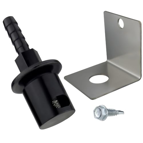 Replacement Fuel Tank Vent Roll Over Valve Kit with Mounting Bracket - External Remote Mount 5/16 Hose Barb Breather Check Pressure Relief Valve 19-174