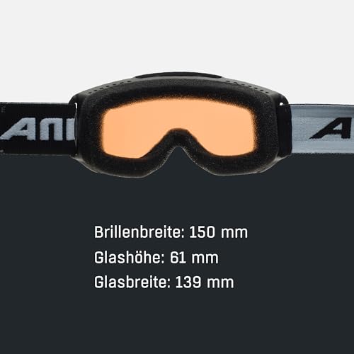 Foto von ALPINA PINEY - Beschlagfreie, Extrem Robuste & Bruchsichere Skibrille Mit 100% UV-Schutz Für Kinder, black, One Size