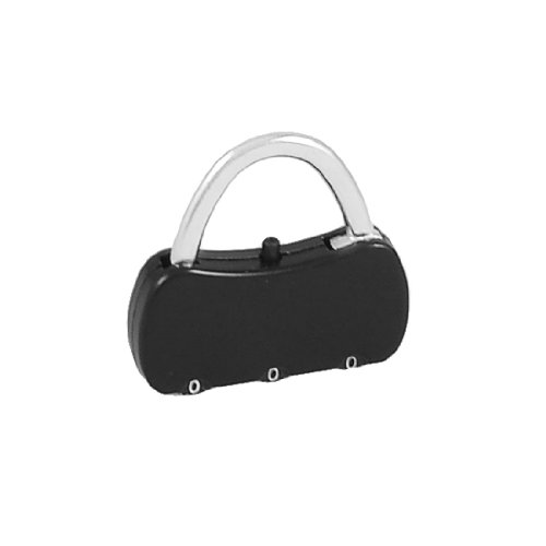 Image of Aexit Black Handbag Padlocks & Hasps Shape 3 Digit 0-9 Number Resettable Combination Combination Padlocks Lock Padlock