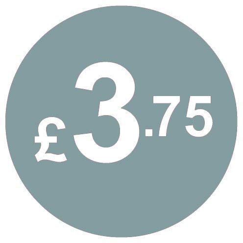 From 99p to £10 - Pack of 200 Silver 20mm Price Stickers/Sticky Labels - 40 Different Prices To Choose From (Silver £3.75)