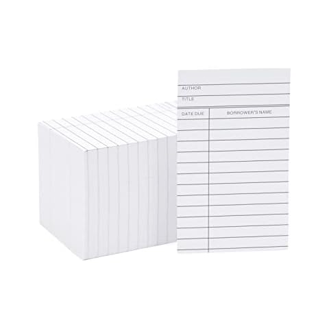 Library Checkout Cards, Due Date Note Cards for Record Keeping (3x5 In, 250 Pack) Cover