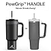 POWCAN 40 oz Tumbler with Handle, 2-in-1 Straw and Sip Lid, Leakproof, Dishwasher Safe, Insulated Stainless Steel Travel Coffee Mug, Keeps Cold for 34 Hours, Fits in Car Cup Holder (Midnight)