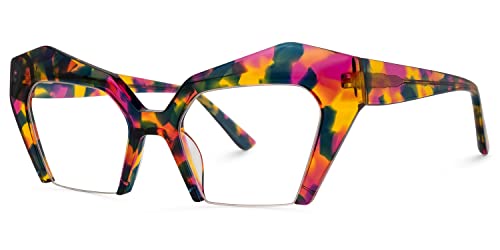 Image of VOOGLAM Thick Oversized Cat Eye Blue Light Blocking Glasses, Fashion Eye Glasses Frame for Women Anti Eyestrain & UV Aeneas