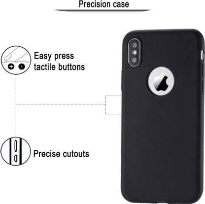 Image of Mobile Back Cover Case for iPhone X|iPhone 10 | iPhone Ten|iPhone Xs (Silicone Case|CameraProtection|Black SC1510)