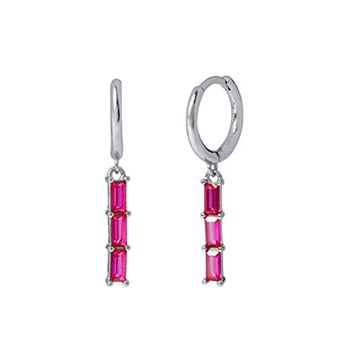 Boucles d'oreilles en argent 925 éclatantes en oxyde de zirconium