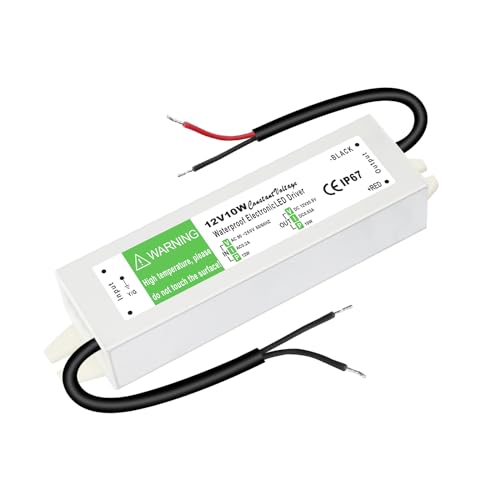 HNCY Alimentatore 12V 10W, Trasformatore 220V 12V, Alimentatore Interruttore 830mA, Impermeabile IP67 Trasformatori AC a DC, Driver LED Tensione Costante per Striscia LED, MR16 MR11 GU5.3 G4