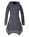 Produktbild Vishes - Alternative Bekleidung - Weiches Warmes Langarm Zipfelkleid recyceltes Fleece Zipfelkapuze Taschen grau 38-40