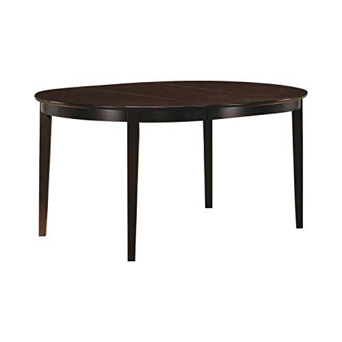 Coaster Home Furnishings - Gabriel - Asian Hardwood & Okoume Veneer - Oval Extendable Dining Table with 18-Inch Extension Leaf - Home Kitchen - 60-Inch - Cappuccino - 100770