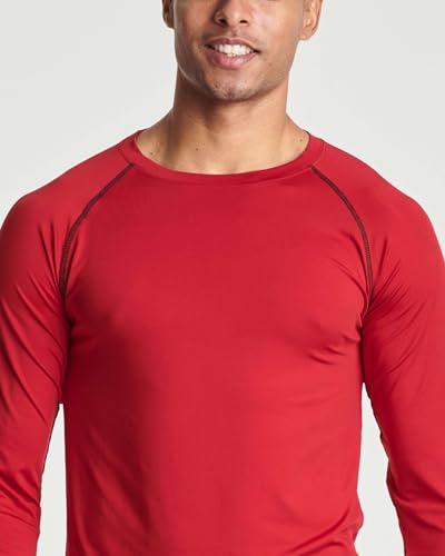 Image of Real Essentials 4 Pack: Men's Compression Long-Sleeve T-Shirt Athletic Cold Weather Baselayer (Available in Big & Tall)