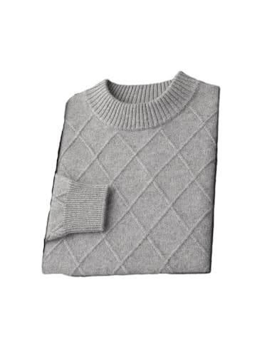 Men's Crew Neck Solid Cashmere Sweater Solid Color Casual Warm Business Knitted Pullover