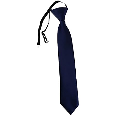 TigerTie Kinderkrawatte dunkelblau Uni - Krawatte vorgebunden mit Gummizug Cover