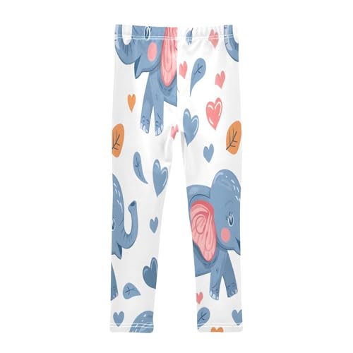 Bolaz Toddler Girls Leggings Printed Yoga Pants Leggings Cartoon Blue Elephant for Kids2