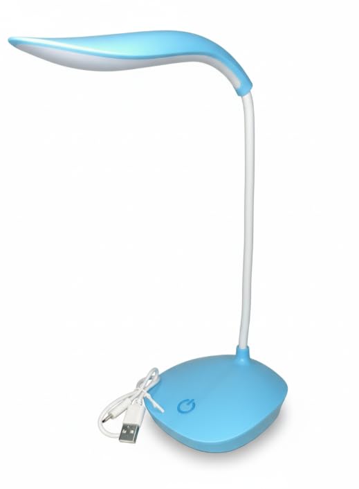 LED Study Table Lamp Rechargeable | 3-Level Dimmable Brightness, Touch Control, Gooseneck, USB Powered | Desk Lamp for Students, Reading, Office & Home (Blue)-image-45