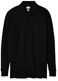Dickies Men's Long Sleeve Pique Polo, Knit Black, Large