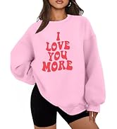 hohololo Valentines Day Sweatshirt Women Oversized Love Heart Shirt Pullover Valentine's Long Sle...