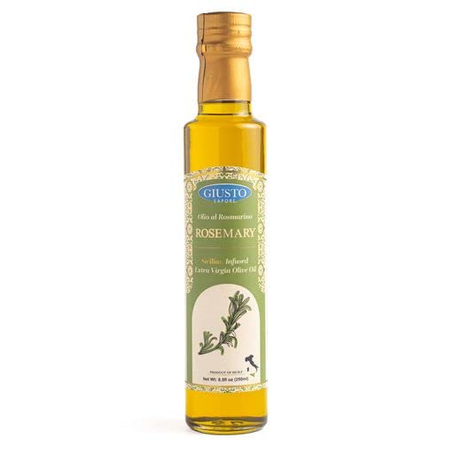 Miniatura 6 de Giusto Sapore Juego de regalo de aceite de oliva infundido con albahaca, trufa negra, hierba toscana, ajo picante, romero, caja de regalo de 5