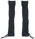 Länge ca. 60 cm Gothicana by EMP Damen schwarze Beinstulpen mit Schnürungen und Schnallen S-M