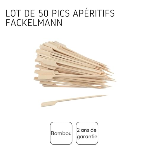 Pics à Brochettes Fackelmann - Bois De Bouleau - 20cm - Lot De 100 - Pour Barbecue Et Apéro