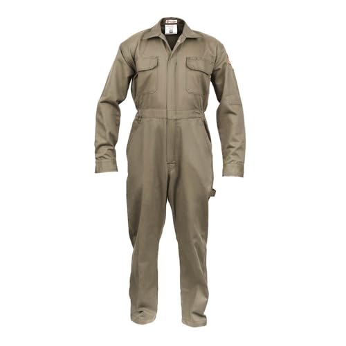 Just In Trend Mens Flame Resistant FR Coverall (Small Khaki)