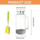 Glass Water Pitcher,68oz/2000ml Water Carafe with Lid and Silicone Base Anti-Slip Coaster, Precise Scale Line Water Jug for Milk Juice Coffee Sangria Cold or Hot Beverages - Image 2