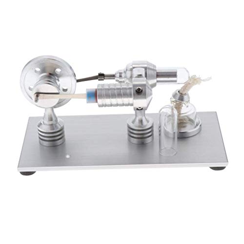 Preisvergleich Produktbild Initial heart Stirlingmotor Schwungrad Stromerzeuger Stirling Motor Modell Physikalische Lernspielzeug,Silber
