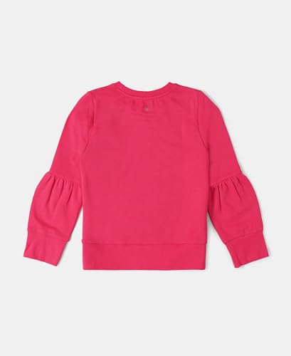 Image of Jockey AG13 Girl's Super Combed Cotton French Terry Graphic Printed Sweatshirt with Ribbed Cuff