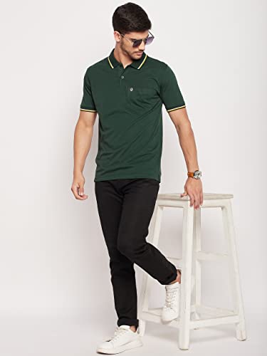 Image of UNIBERRY Men's Cotton Half Sleeves Solid Polo Neck T-shirt-MT4-BG 4XL