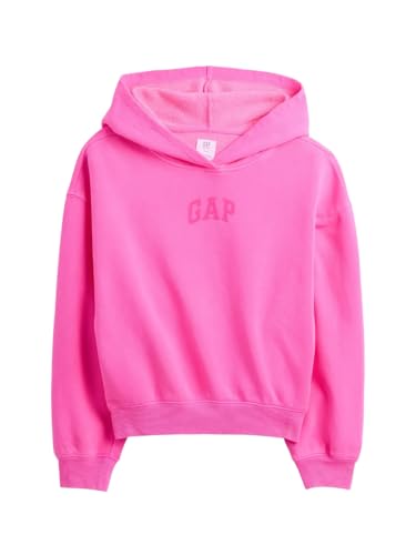 GAP Girls Hi-Lo Logo Pullover Hoodie Standout Pink M
